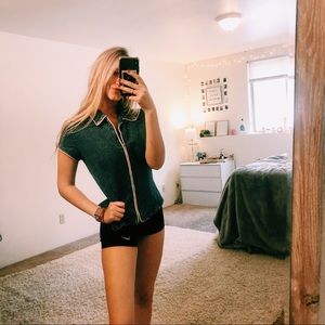 Denim Vintage Zip Up Tee Size Medium